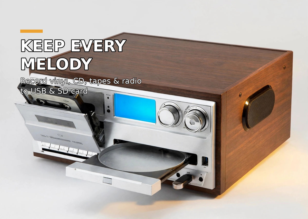 record vinyl CD tapes radio to USB and SD card