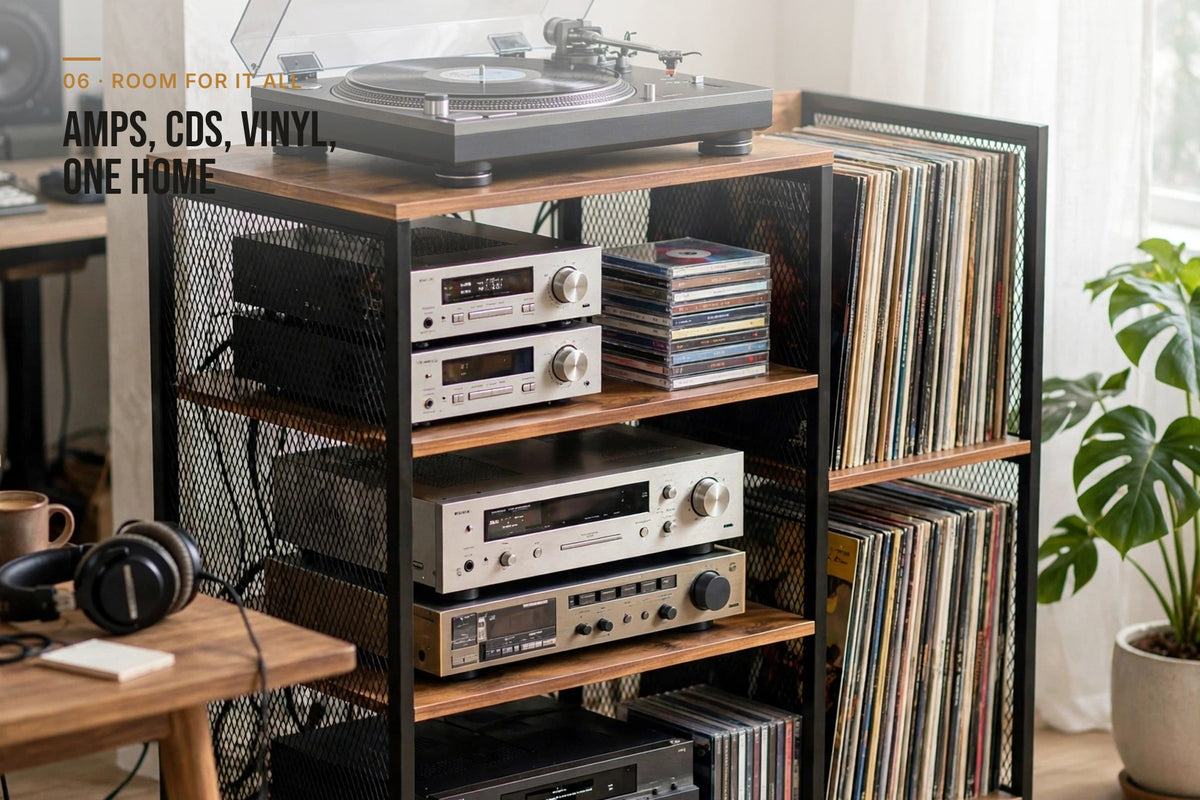 kyenook Record Player Stand - room for it all