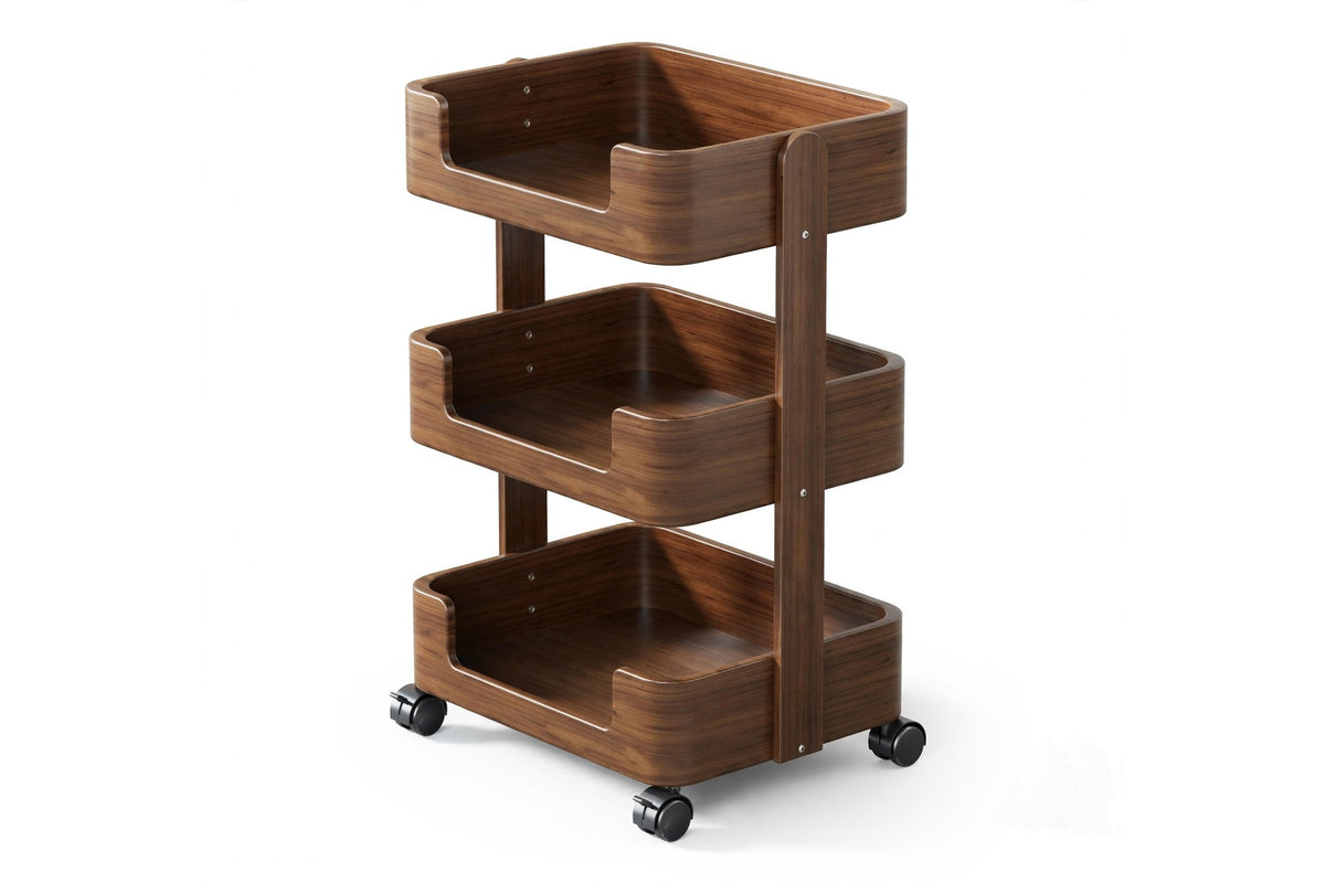 kyenook Solid Wood Rolling Storage Cart - main