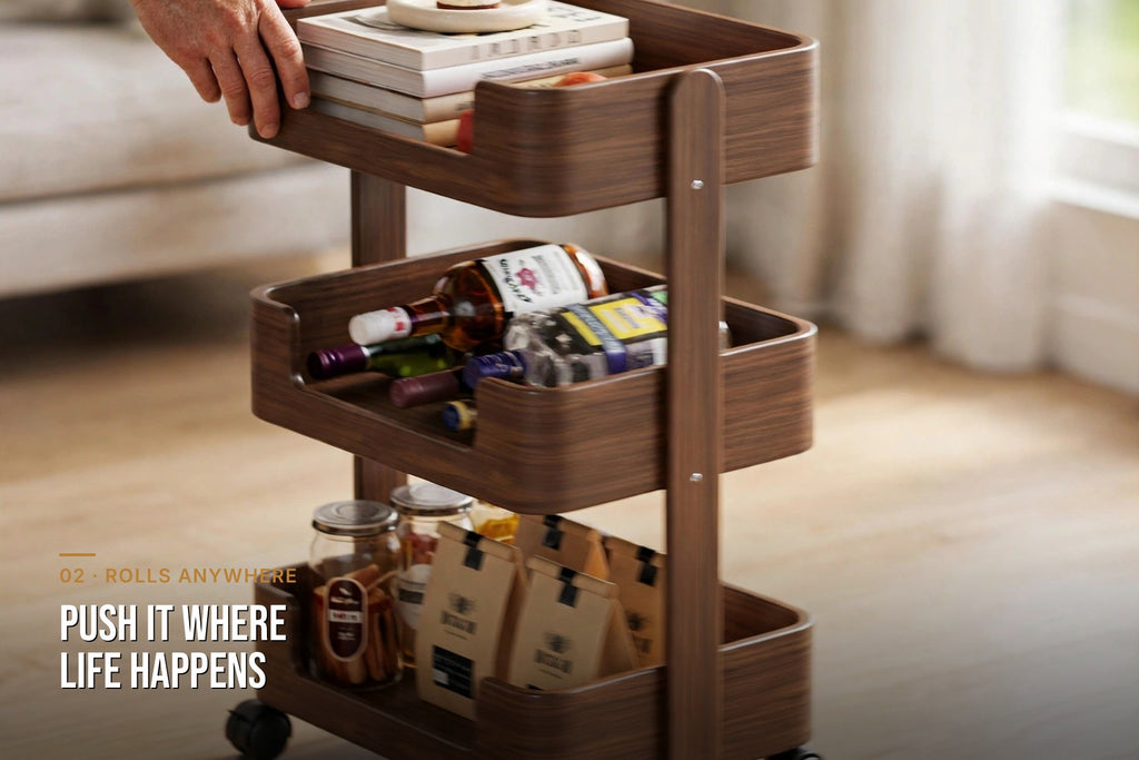 kyenook Rolling Cart - rolls anywhere