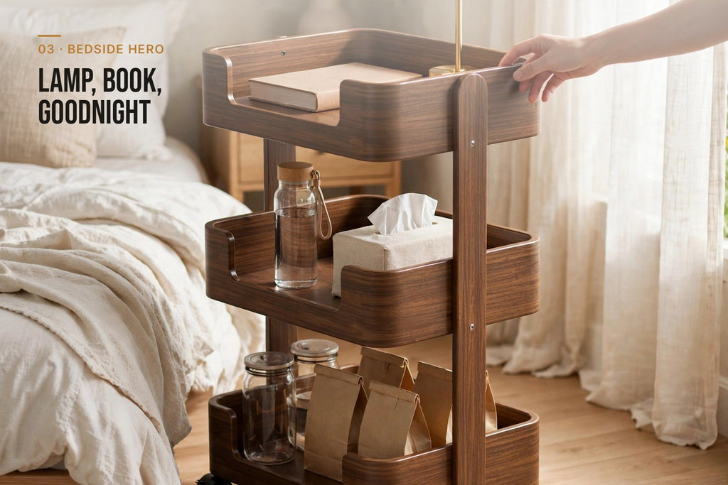kyenook Rolling Cart - bedside hero