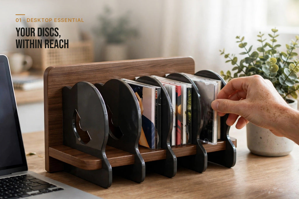 kyenook Desktop CD & Vinyl Display Rack - desktop essential