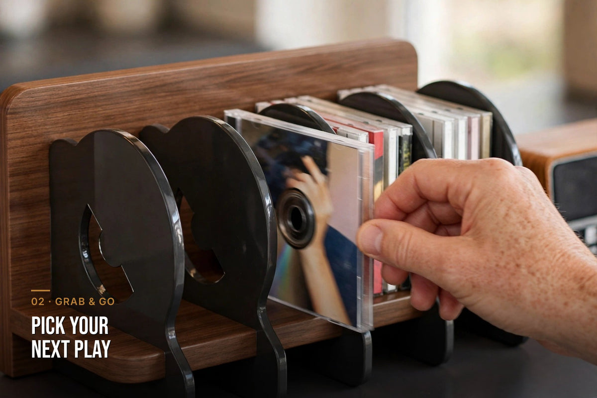 kyenook Desktop CD & Vinyl Display Rack - grab and go