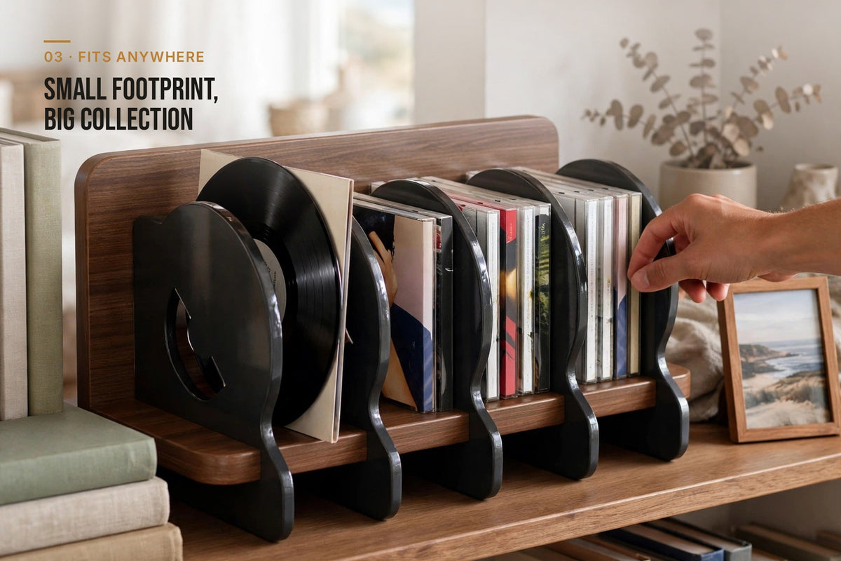 kyenook Desktop CD & Vinyl Display Rack - fits anywhere