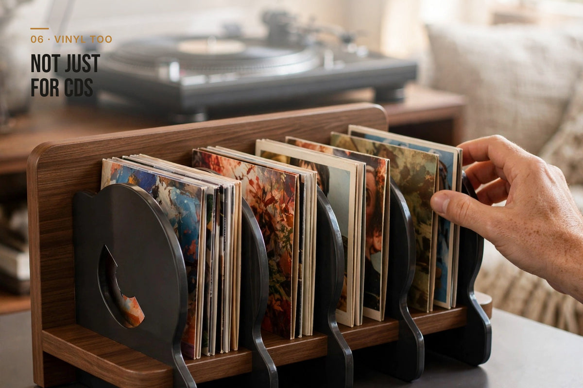 kyenook Desktop CD & Vinyl Display Rack - vinyl too