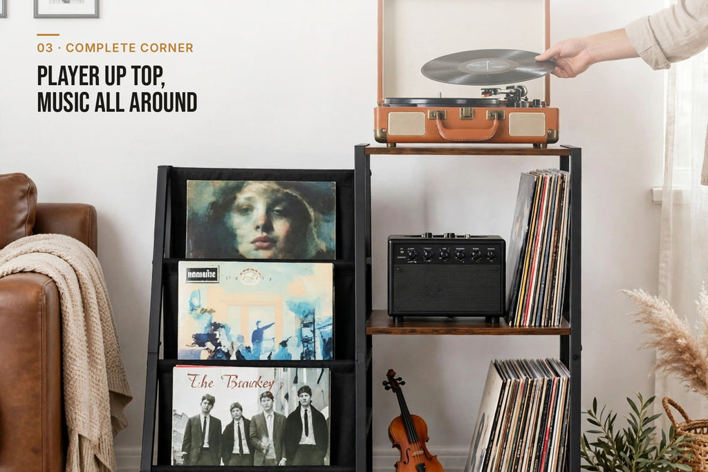 kyenook Vinyl Record Storage Rack - complete corner
