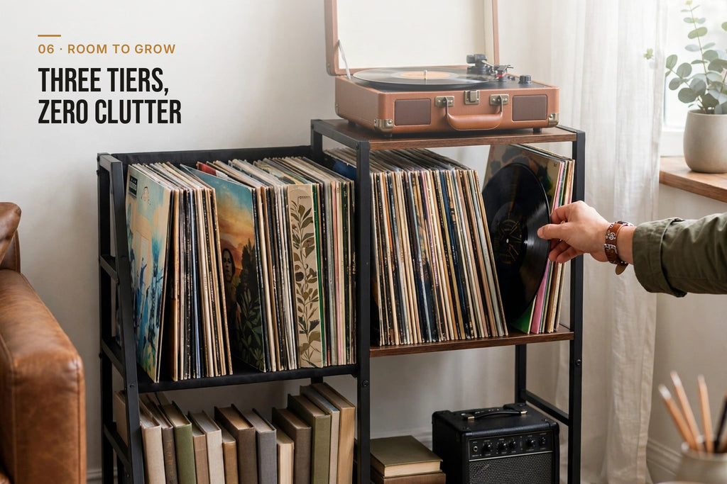 kyenook Vinyl Record Storage Rack - room to grow