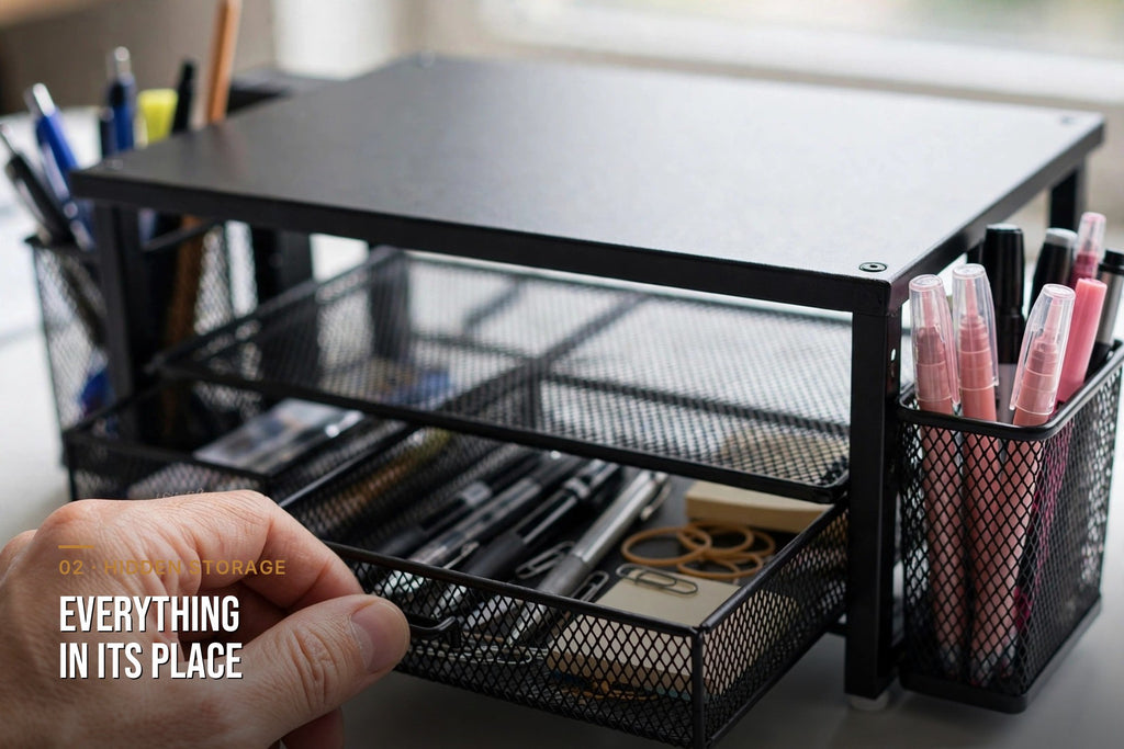 kyenook Monitor Riser - hidden storage