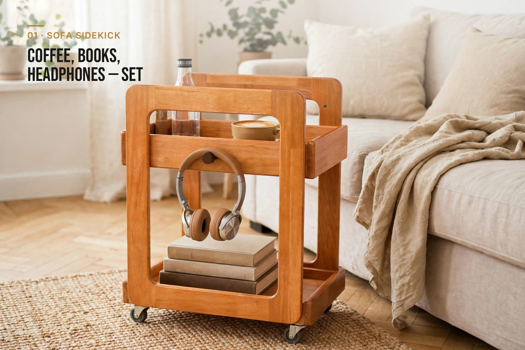 kyenook Rolling Side Table - sofa sidekick