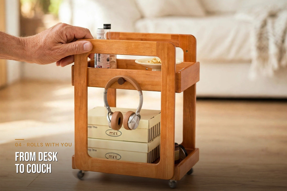 kyenook Rolling Side Table - rolls with you