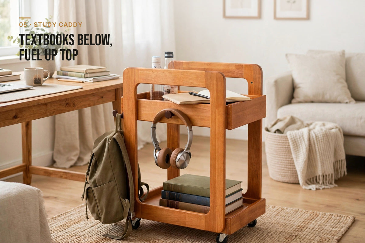 kyenook Rolling Side Table - study caddy