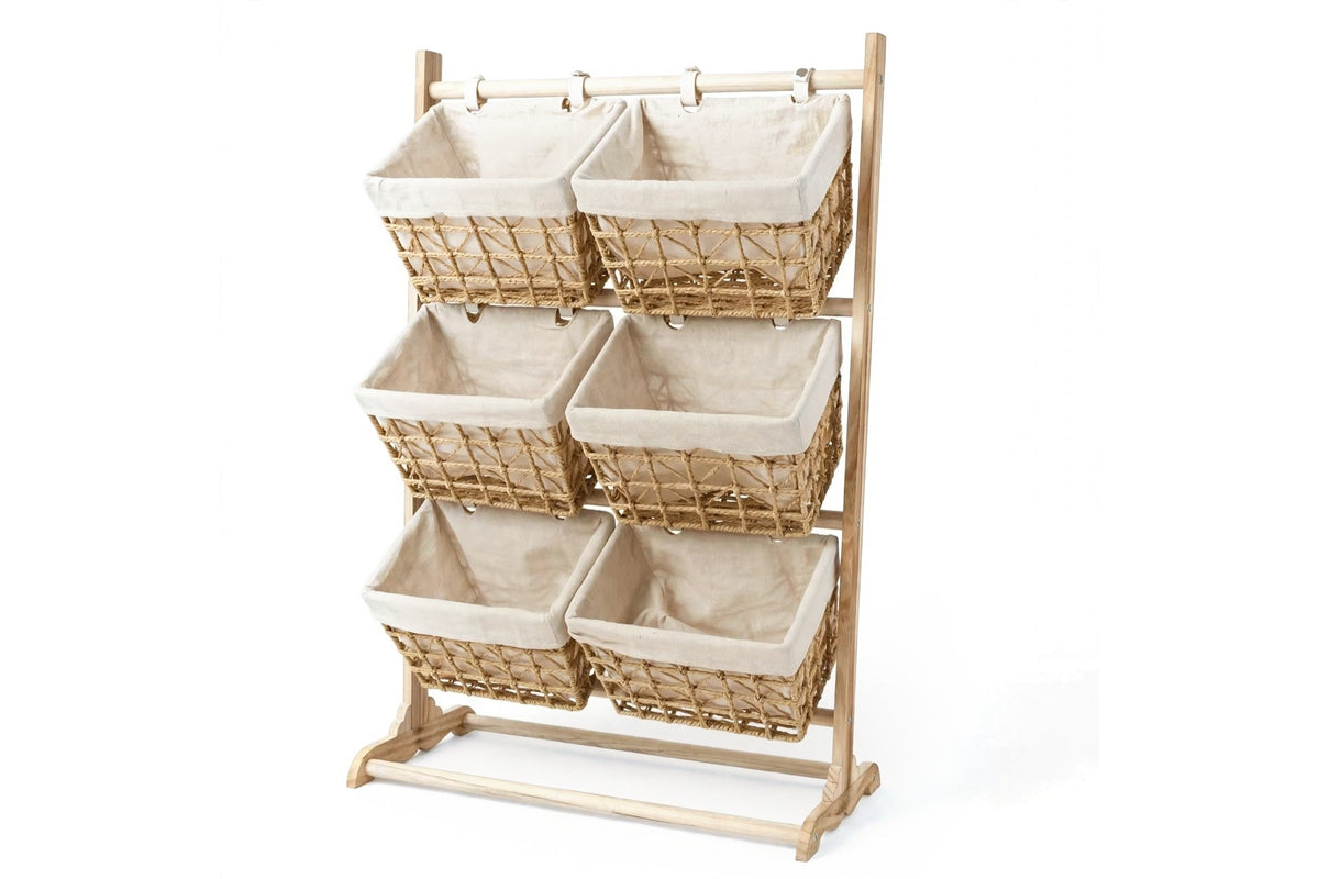 kyenook Woven Wood Storage Rack - main