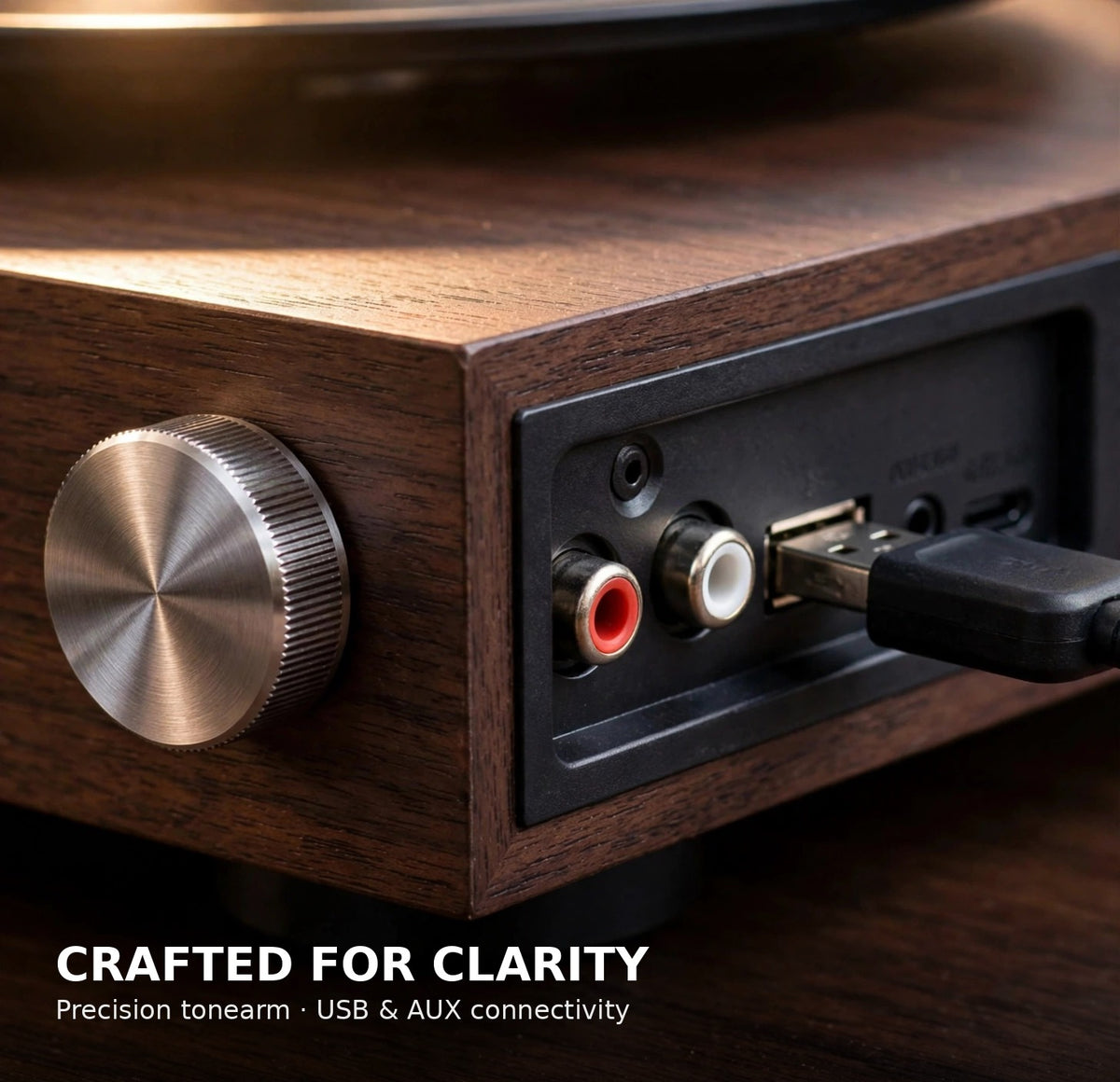 Precision tonearm with USB and AUX connectivity